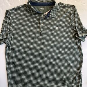 Men's IZOD Golf Shirt, size XL, 1/4 Button, Green  w/ pokadot and tee design